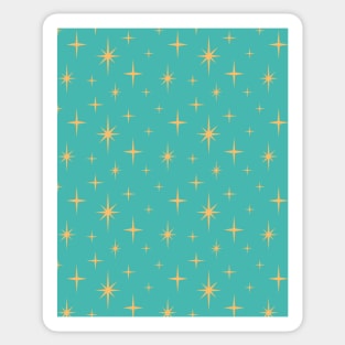 Atomic Starburst Teal, Orange Sticker